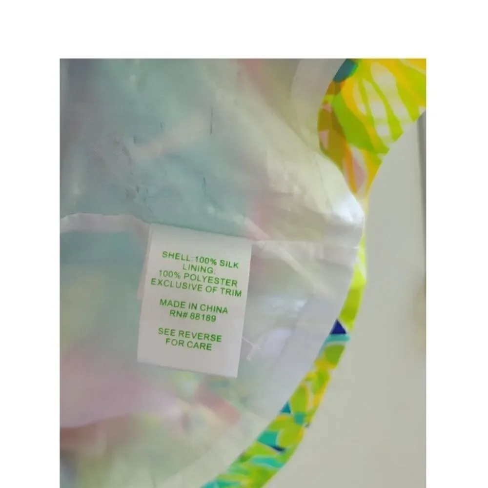 Lilly Pulitzer Silk Saemus Dress in Schooner Blue Land Escape Print Size 2